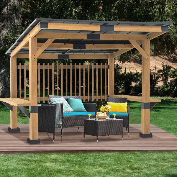Joyside 10 Ft. W x 11 Ft. D Solid Wood Patio Gazebo & Reviews Wayfair